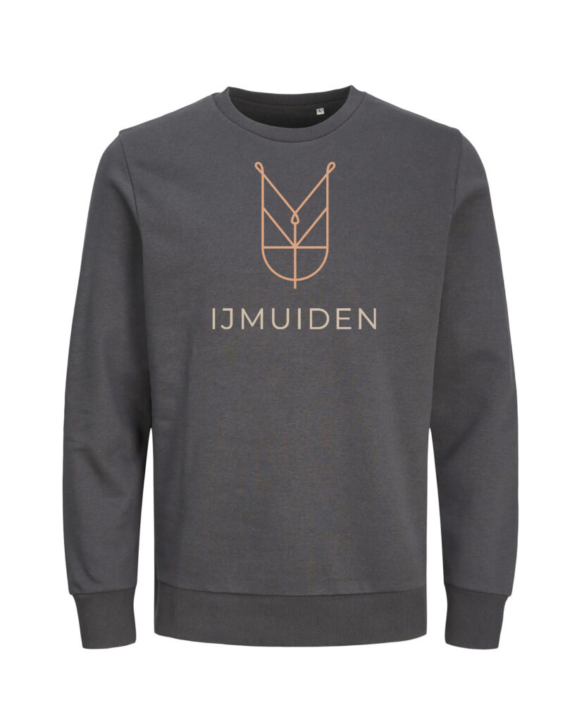 IJmuiden sweater in donker grijs – voorkant