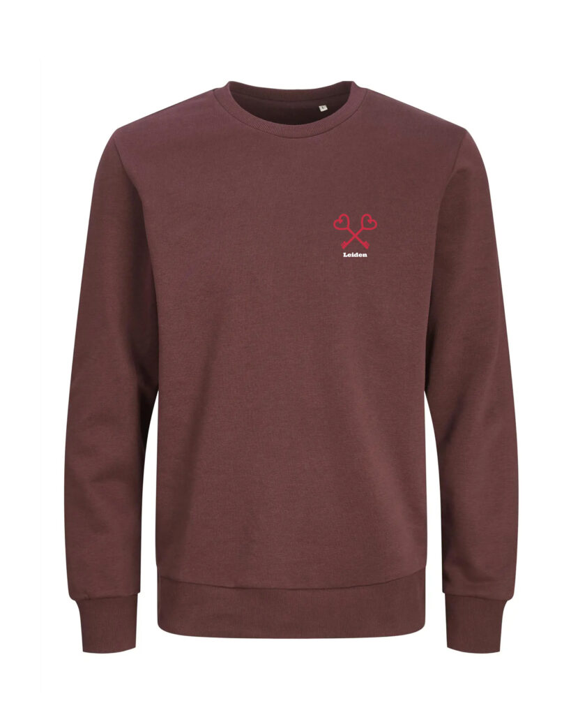 Leiden sweater in donker rood – voorkant