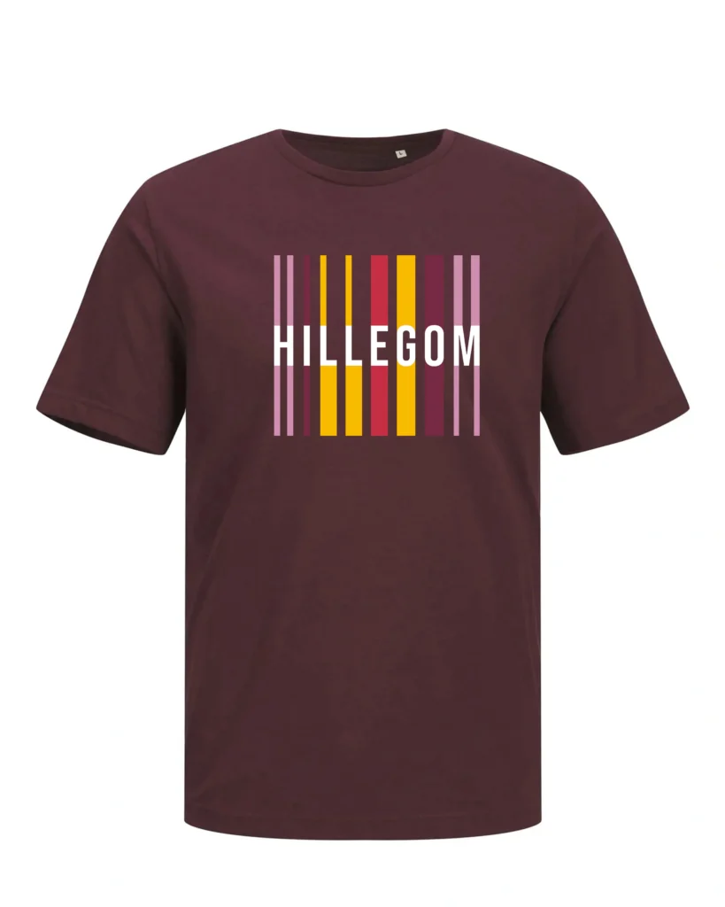 Hillegom t-shirt in donker rood – voorkant