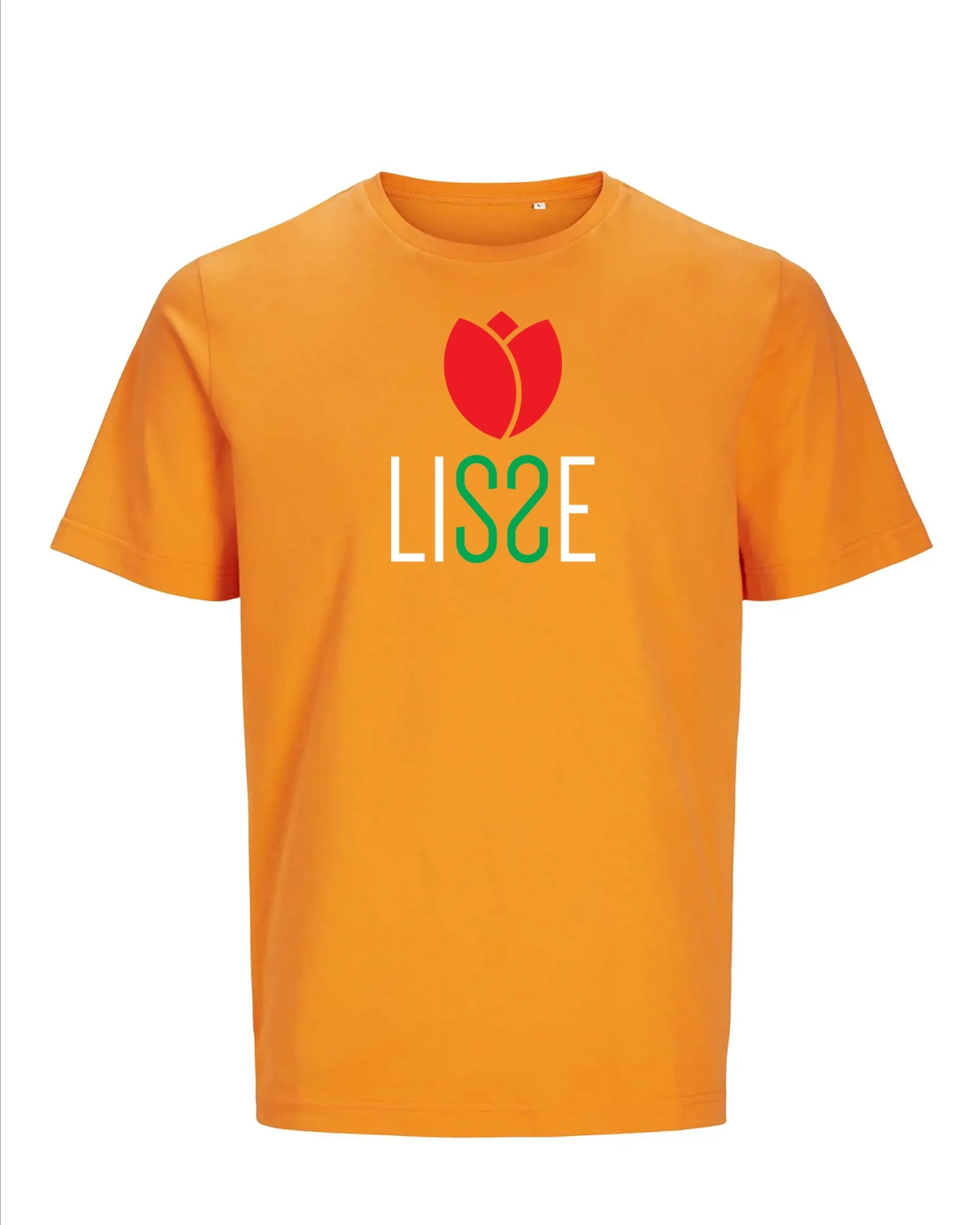 Lisse t-shirt in oranje – voorkant